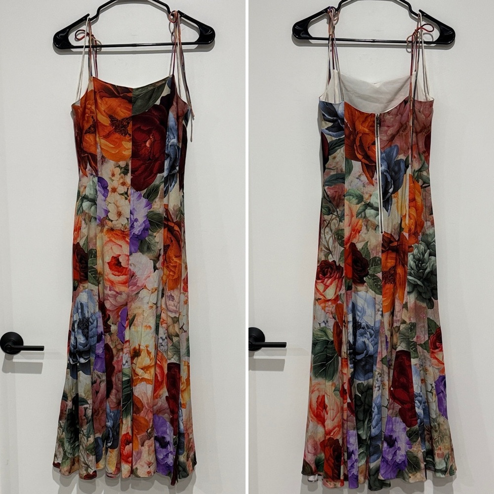Alice + Olivia Multicolor Floral Midi Dress - Picture 7 of 13